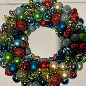Christmas ornaments wreath.
